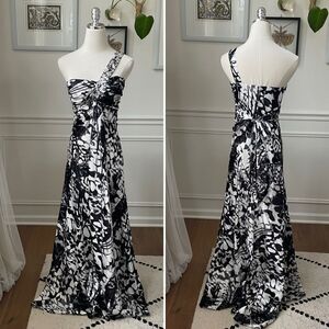 Deb Black White Satin Gown Animal Print Dress Satin Mob Wife 3 4